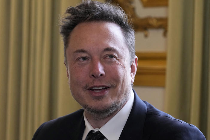 Elon Musk is pictured in May in Paris. A California man says he was harassed after Musk amplified posts on X that falsely said he was involved in a confrontation between far-right protesters.