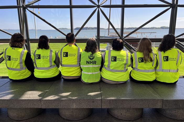 Conservation professionals learn how to respond to cultural heritage emergencies following disasters at the John F. Kennedy Presidential Library and Museum in Boston on Sept. 20.