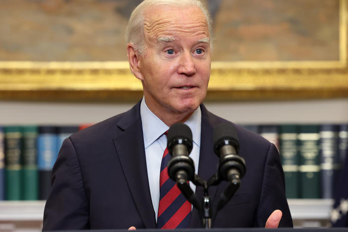 President Biden told reporters on Wednesday that he's worried about the fate of his $24 billion request for Ukraine aid.