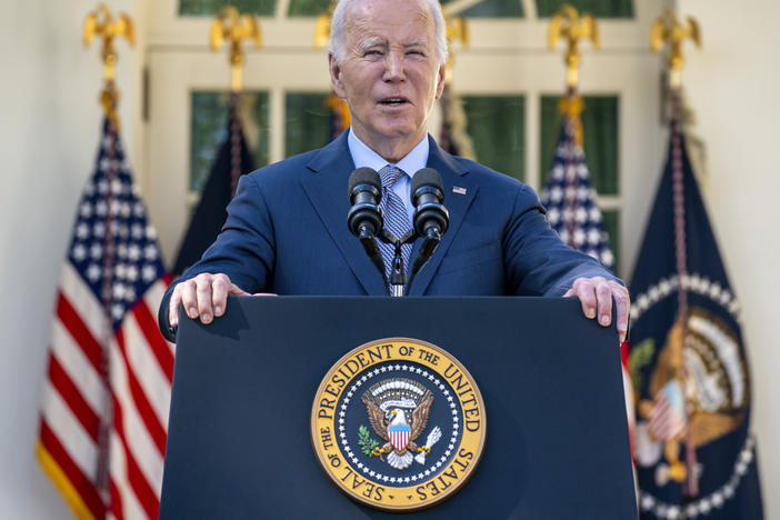 President Joe Biden delivers remarks on hidden junk fees during an event in the Rose Garden of the White House, Wednesday, Oct. 11, 2023, in Washington.