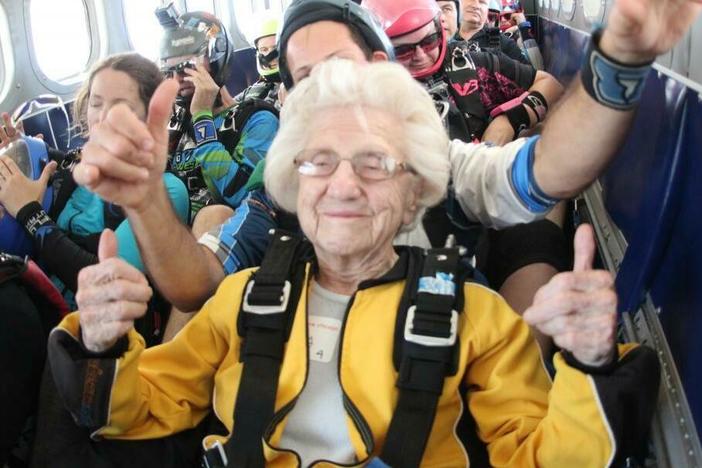 Dorothy Hoffner, 104, went skydiving Oct. 1 and could hold the record for the oldest person to jump from a plane. She died Monday, likely in her sleep, Brookdale Senior Living said in a statement.