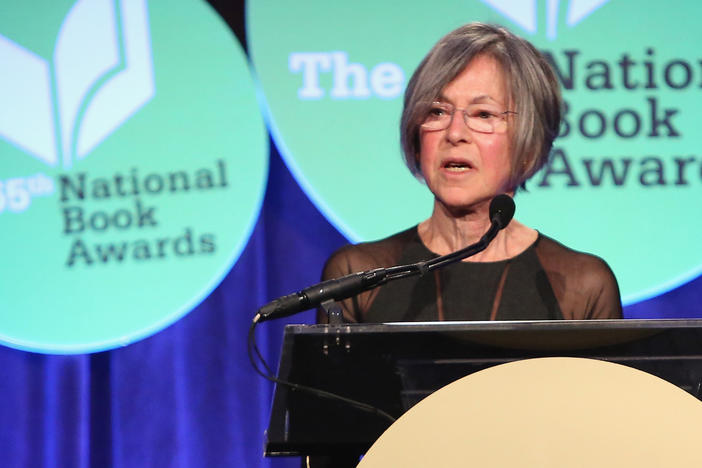 Louise Glück attends the National Book Awards on Nov. 19, 2014, in New York City.