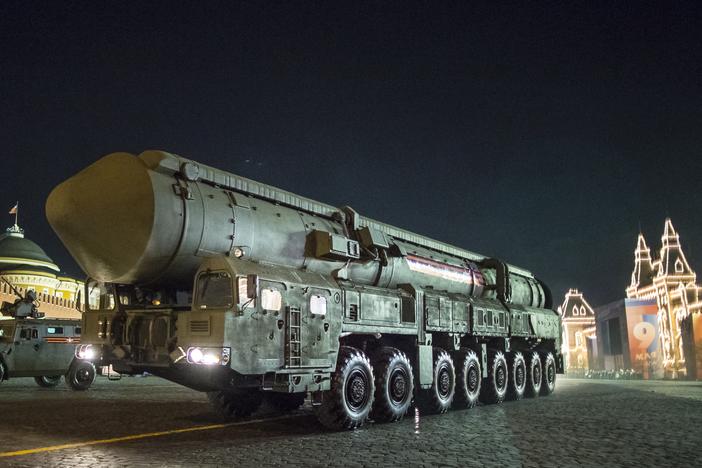 A Russian Yars ballistic missile mounted on a mobile launcher during a rehearsal for the Victory Day military parade in Red Square in 2018. Russia has refrained from testing its nuclear weapons since the 1990s.
