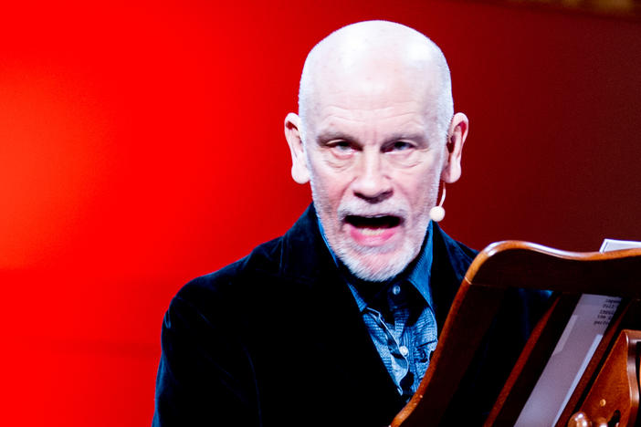 John Malkovich says theater is like surfing. Actors might think they are the wave — but they're not: "The wave is created by the collision between the material and the public. You ride the wave or you don't." Malkovich is pictured above in <em>The Music Critic.</em>