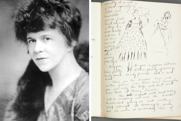 Powell circa 1930, and an entry in her diary circa 1914.