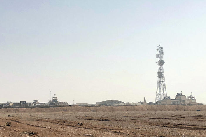 The al-Tanf military outpost in southern Syria is seen on Oct. 22, 2018. The Pentagon says the U.S. military launched airstrikes early Friday on two locations in eastern Syria linked to Iran's Revolutionary Guard Corps.