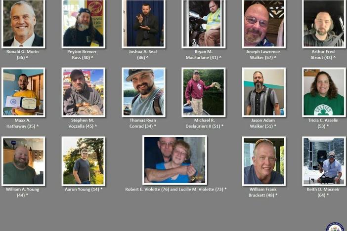 The state of Maine on Friday released photos of the 18 victims killed Wednesday in the mass shooting in Lewiston.