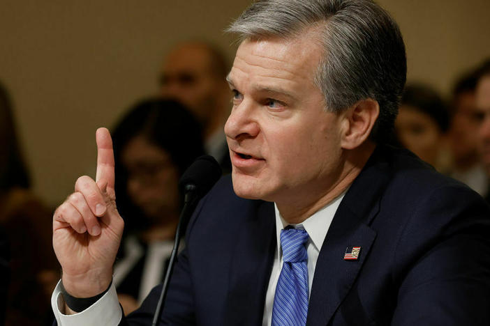 FBI Director Christopher Wray testifies before the House Homeland Security Committee on Nov. 15, 2022.