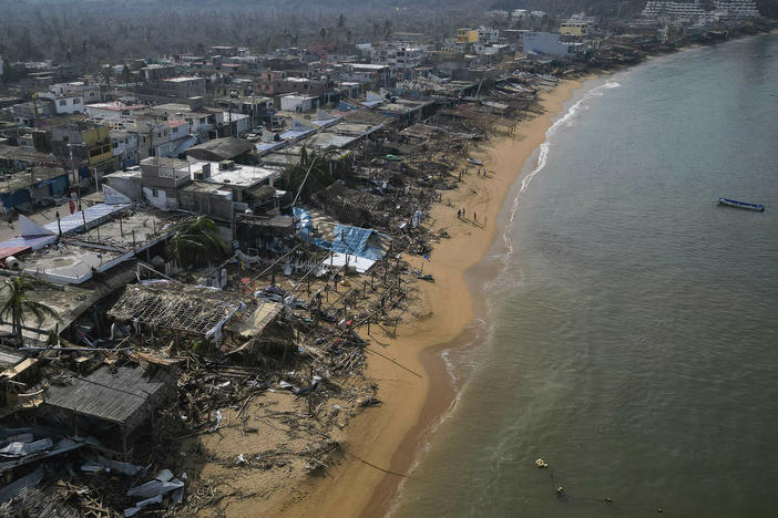 <strong>Oct. 27:</strong> Aerial view of damages caused by the passage of Hurricane Otis in Puerto Marques, Guerrero State, Mexico.