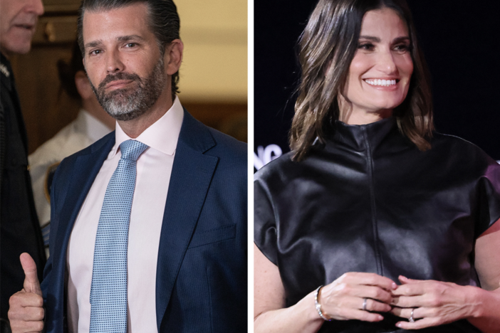 From left: a Trump, an Idina