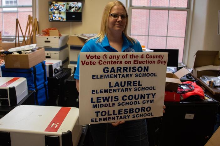 Leslie Collier, a Republican, is the county clerk in Lewis County, Ky. Her local board of elections consolidated 14 precinct-based voting locations in favor of just four countywide vote centers.