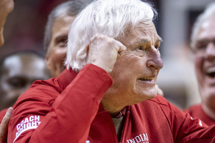 Former Indiana basketball head coach Bobby Knight made an appearance at Indiana University in Bloomington, Ind., Feb. 8, 2020.