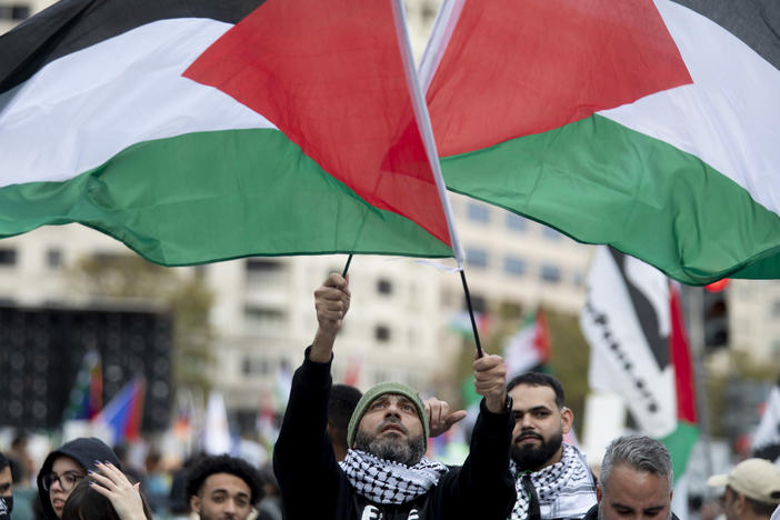 Tens of thousands of people demonstrated in Washington, D.C., on Saturday. It was one of the biggest pro-Palestinian protests in the U.S.