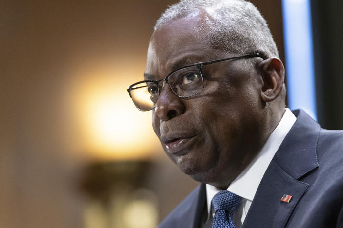 Defense Secretary Lloyd Austin testifies before a Senate Appropriations Committee on Capitol Hill in Washington, Oct. 31, 2023.