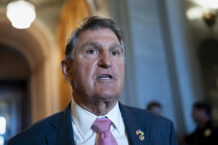 Sen. Joe Manchin, D-W.Va., speaks at the U.S. Capitol in June.