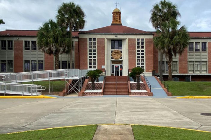 The entrance to the Federal Correctional Institution Tallahassee in Florida.