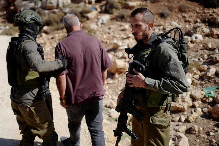 Israeli forces take Ayoub Abuhejleh while he was being interviewed by NPR in the West Bank.