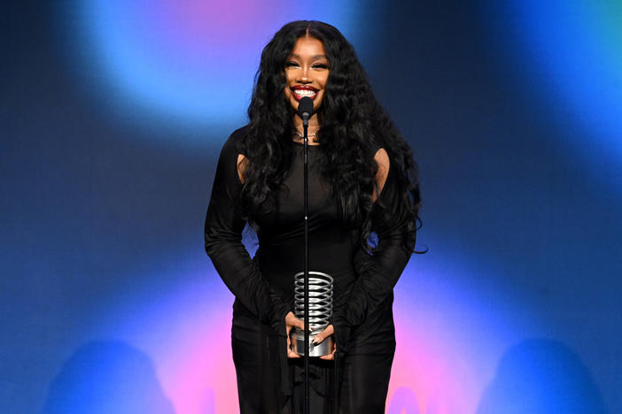 SZA, seen here at The Webby Awards, was nominated for nine Grammy Awards, including album, record and song of the year.