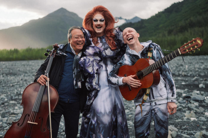 Yo-Yo Ma, Pattie Gonia and Quinn Christopherson made the music video for "Won't Give Up" at Kenai Fjords National Park.