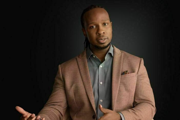 Ibram X. Kendi speaks during the Netflix film <em>Stamped From the Beginning.</em>