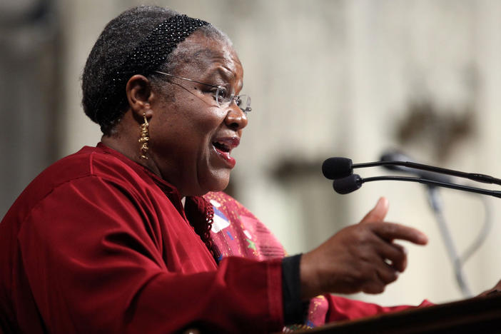 Bernice Johnson Reagon, seen here at the memorial celebration for Odetta at Riverside Church in 2009 in New York City.
