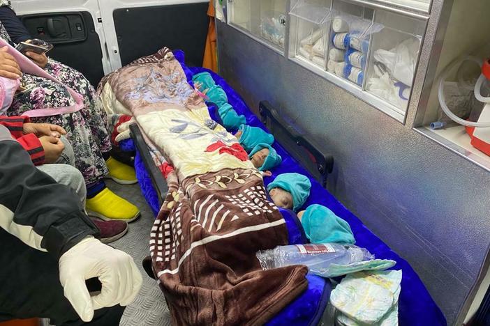 Newborn babies were evacuated from Al-Shifa Hospital in the Gaza Strip and crossed into Egypt on Nov. 20, 2023.
