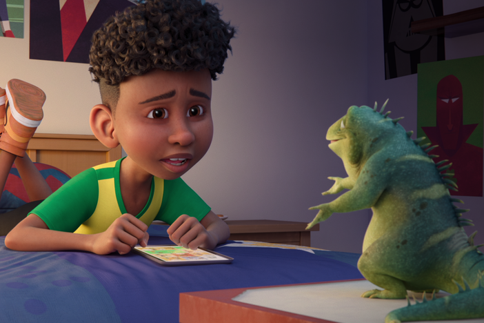 In <em>Leo</em> Adam Sandler voices a 74-year-old lizard who learns he has a gift for helping kids sort through their problems.