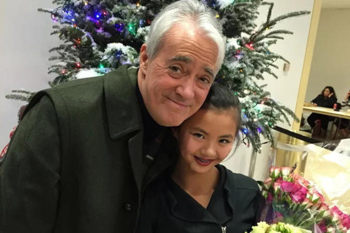 Scott Simon with his daughter, Elise, during the holidays.