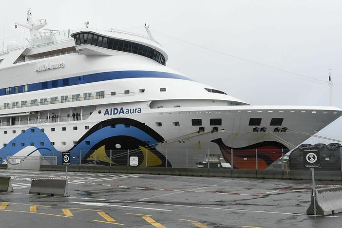 When the Life at Sea cruise line failed to purchase the German cruise ship AIDAaura, seen here in 2020, its plans for a worldwide cruise embarking in November began to unravel.