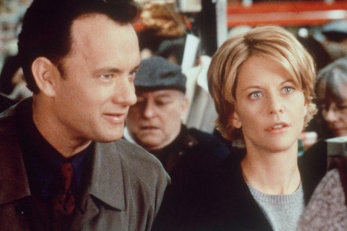 Tom Hanks and Meg Ryan in a scene from the 1998 romantic comedy <em>You've Got Mail.</em>
