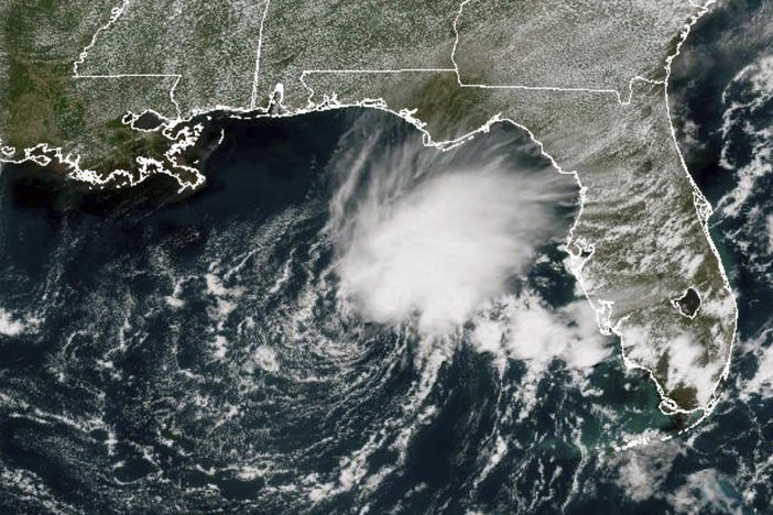 This GOES-East GeoColor satellite image taken June 2 shows Tropical Storm Arlene, the first named storm of the 2023 Atlantic hurricane season.