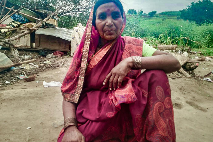 Shanta Bai is a "debt bondage" worker in the sugarcane fields of India — accepting payment in advance for a certain number of days. Record heat has made it more difficult to put in hours, and drought has hampered the harvest. Earlier this year, she was held captive in a chicken coop with her husband and several others who were told they had not put in enough time to repay their debts.