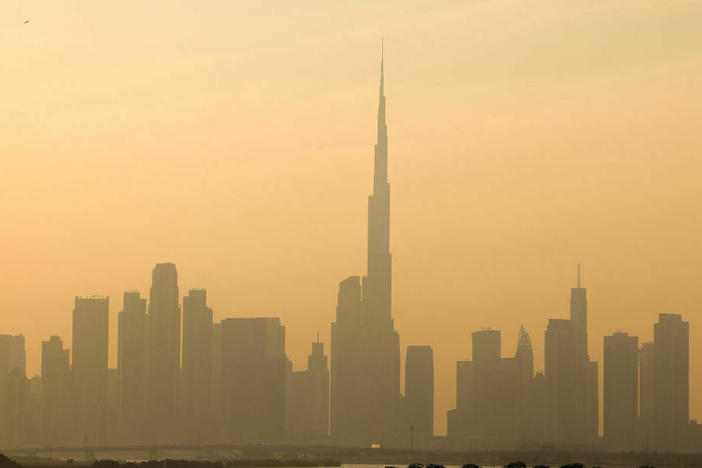 Haze obscures the Dubai skyline including Burj Khalifa, the world's tallest building. The United Arab Emirates is choking under "alarmingly high" air pollution levels fed by its fossil fuel industry, Human Rights Watch warned on December 4. The oil-rich country hosts the UN's COP28 climate talks in Dubai.
