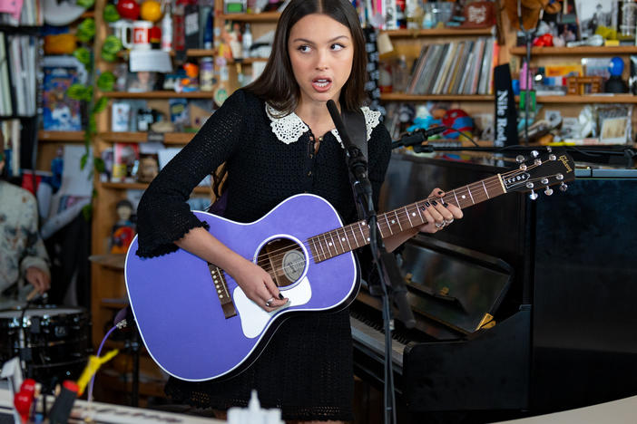 Olivia Rodrigo performs a Tiny Desk concert.