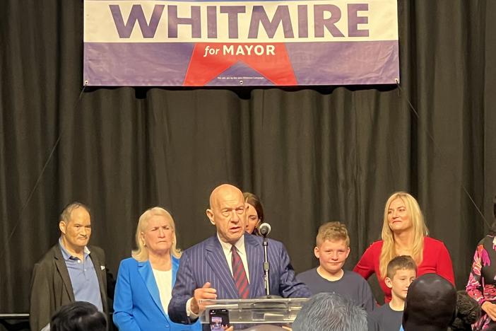 John Whitmire gives his victory speech at his watch night party for the runoff election.