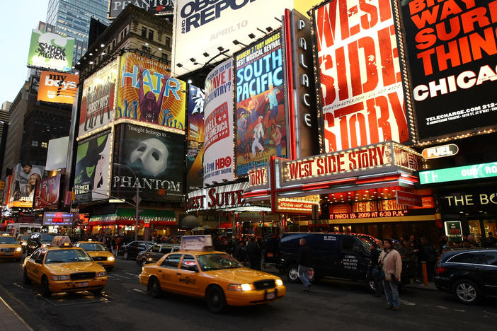 The exterior of the Palace Theatre, in the middle of Manhattan's Times Square, in 2009.