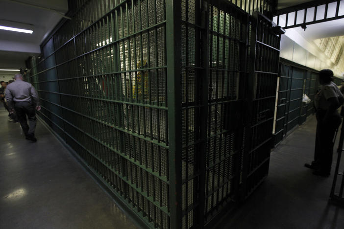 The population in U.S. jails, like the Los Angeles County Men's Central Jail pictured above, has risen since the pandemic. Most jail inmates are either awaiting court action on a current charge or held in jail for other reasons.