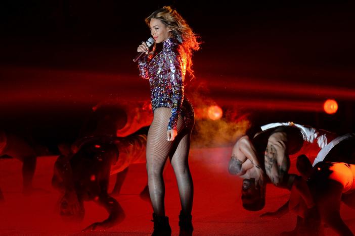 Beyoncé performs during the MTV Video Music Awards in August 2014, at the Forum in Inglewood, Calif.