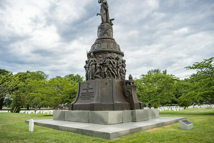 The removal of the Confederate Memorial in Section 16 of Arlington National Cemetery, in Arlington, Va., is on hold after a federal judge issued a temporary restraining order.