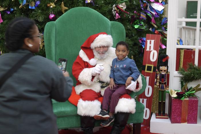 Kensington White, an aspiring Teenage Mutant Ninja Turtle, asked Santa Luke for "numchuks" for Christmas.