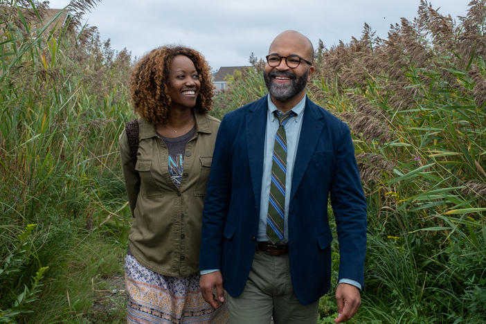 Coraline (Erika Alexander) and Thelonious "Monk" Ellison (Jeffrey Wright) in <em>American Fiction</em>.