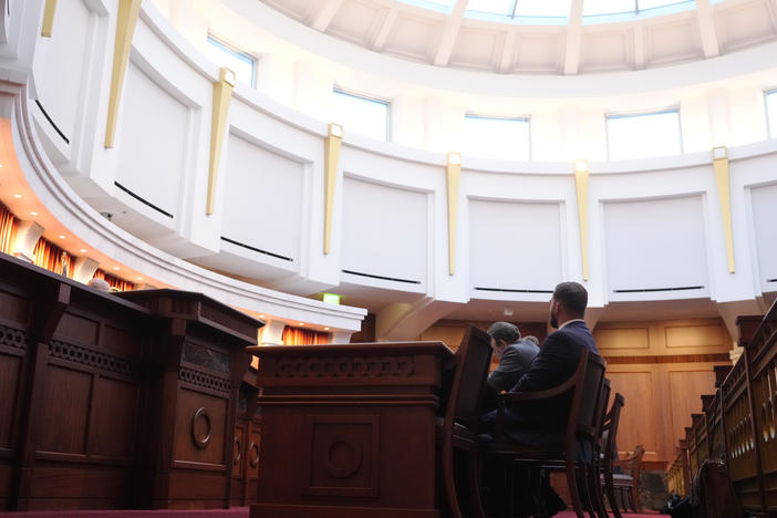 The Colorado Supreme Court in Denver hears arguments on Dec. 6 regarding former President Donald Trump's eligibility for the state's primary ballot.