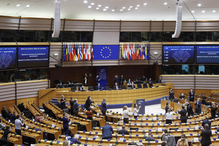 Elections for many national governments and the European Parliament, seen here in Brussels in 2020, will take place in 2024. Experts warn that these elections are ripe targets for bad actors seeking to disrupt democracy.