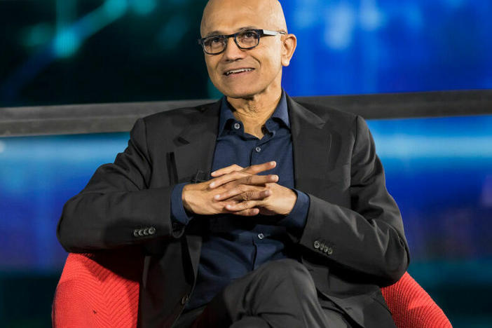 Satya Nadella at the Axel Springer Award at Axel Springer Neubau on Oct. 17, in Berlin.