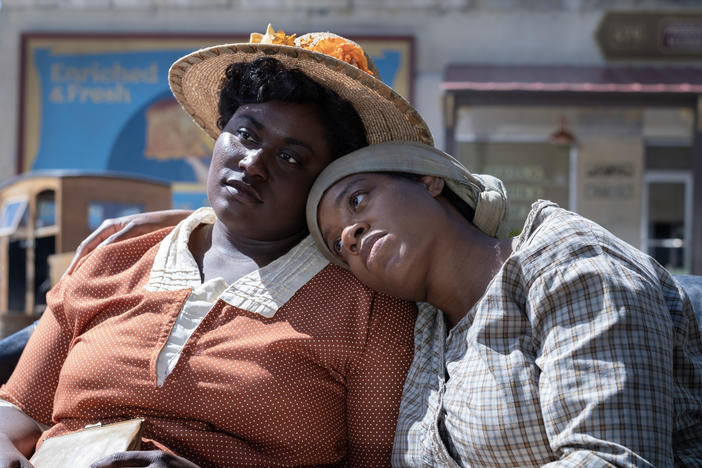 Sofia (Danielle Brooks) and Celie (Fantasia Barrino) in the 2023 film reincarnation of <em>The Color Purple.</em>