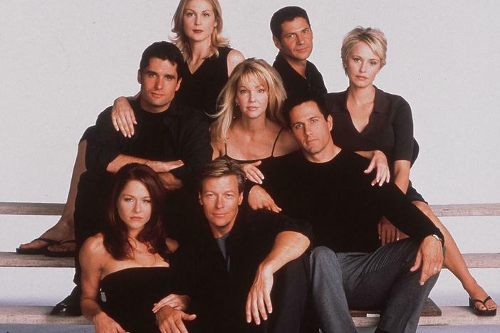 The cast of <em>Melrose Place</em> in 1998.