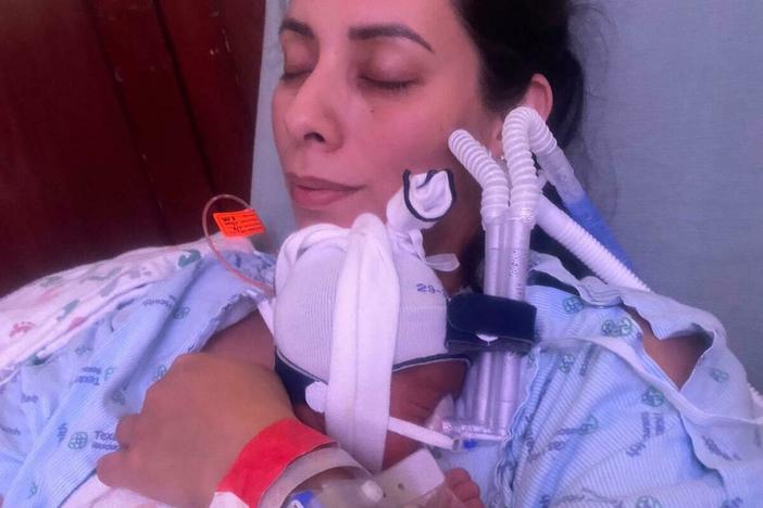 Teresa Hernandez with baby Lucca.