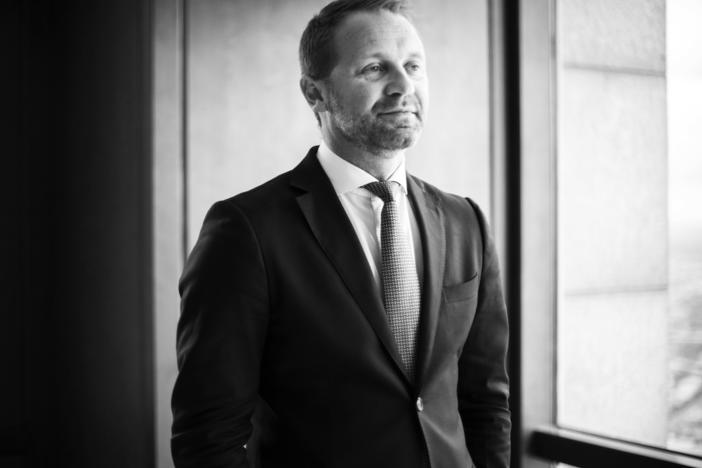 Joshua Powell, a former top executive at the NRA, is pictured. Powell has admitted wrongdoing and agreed to pay $100,000 ahead of a civil corruption trial.