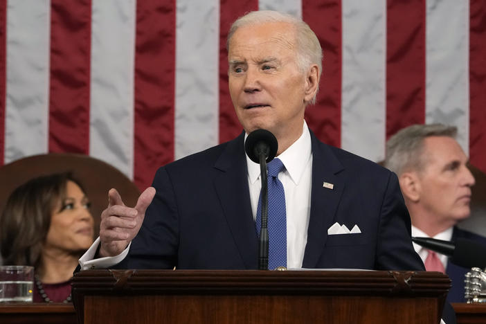 President Biden delivers the State of the Union address to a joint session of Congress on Feb. 7, 2023.