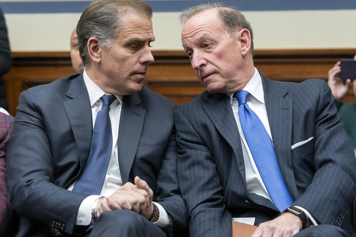 Hunter Biden, left, President Joe Biden's son, appeared in the audience of House Committee on Oversight hearing on a resolution to hold him in contempt of Congress.